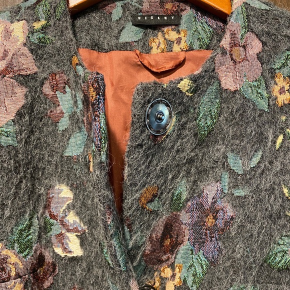 Vintage SISLEY Floral Coat Size US 4 - Picture 3 of 6
